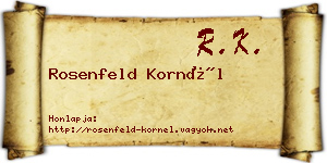 Rosenfeld Kornél névjegykártya